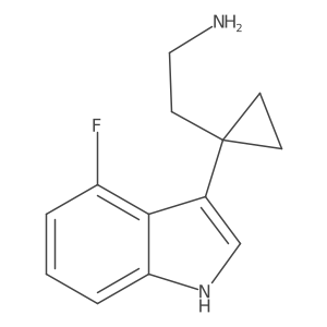 2-[1-(4-fluoro-1H-indol-3-yl)cyclopropyl]ethan-1-amine结构式