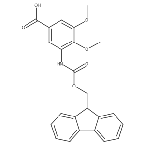 3-((((9H-Fluoren-9-yl)methoxy)carbonyl)amino)-4,5-dimethoxybenzoic acid Structure