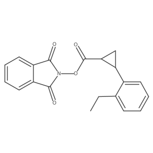 rac-1,3-dioxo-2,3-dihydro-1H-isoindol-2-yl (1R,2R)-2-(2-ethylphenyl)cyclopropane-1-carboxylate结构式