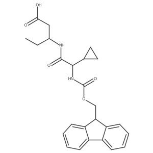 (3S)-3-[2-cyclopropyl-2-({[(9H-fluoren-9-yl)methoxy]carbonyl}amino)acetamido]pentanoic acid Structure