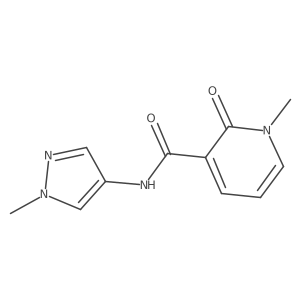 1-methyl-N-(1-methyl-1H-pyrazol-4-yl)-2-oxo-1,2-dihydropyridine-3-carboxamide结构式