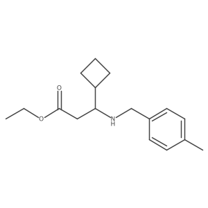 Ethyl 3-cyclobutyl-3-{[(4-methylphenyl)methyl]amino}propanoate结构式