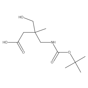 3-({[(Tert-butoxy)carbonyl]amino}methyl)-4-hydroxy-3-methylbutanoic acid结构式