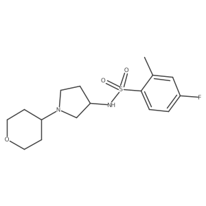 4-fluoro-2-methyl-N-[1-(oxan-4-yl)pyrrolidin-3-yl]benzene-1-sulfonamide Structure