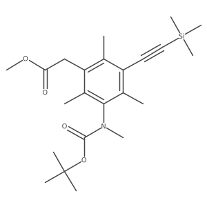 Methyl 2-(3-{[(tert-butoxy)carbonyl](methyl)amino}-2,4,6-trimethyl-5-[2-(trimethylsilyl)ethynyl]phenyl)acetate结构式