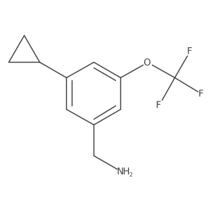 (3-Cyclopropyl-5-(trifluoromethoxy)phenyl)methanamine Structure