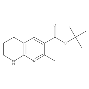 Tert-butyl 2-methyl-5,6,7,8-tetrahydro-1,8-naphthyridine-3-carboxylate结构式