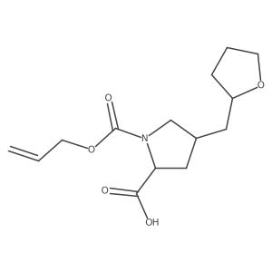 4-[(Oxolan-2-yl)methyl]-1-[(prop-2-en-1-yloxy)carbonyl]pyrrolidine-2-carboxylic acid结构式
