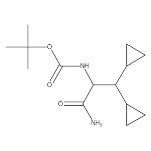 tert-Butyl (S)-(1-amino-3,3-dicyclopropyl-1-oxopropan-2-yl)carbamate Structure