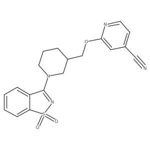 2-[[1-(1,1-Dioxo-1,2-benzothiazol-3-yl)piperidin-3-yl]methoxy]pyridine-4-carbonitrile结构式