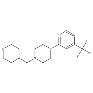 4-{4-[(Oxan-4-yl)methyl]piperazin-1-yl}-6-(trifluoromethyl)pyrimidine结构式