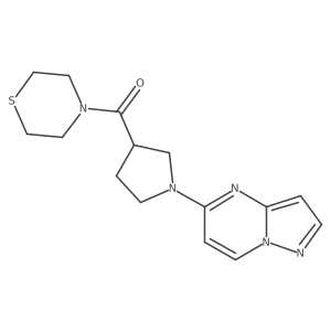 4-(1-{Pyrazolo[1,5-a]pyrimidin-5-yl}pyrrolidine-3-carbonyl)thiomorpholine Structure