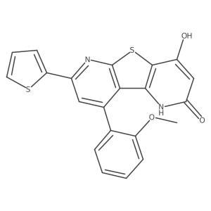 13-(2-Methoxyphenyl)-11-(thiophen-2-yl)-8-thia-3,10-diazatricyclo[7.4.0.0^{2,7}]trideca-1(9),2(7),3,5,10,12-hexaene-4,6-diol结构式