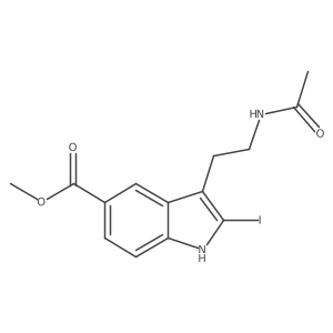 1h-Indole-5-carboxylic acid,3-[2-(acetylamino)ethyl]-2-iodo-,methyl ester Structure