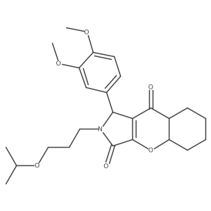 1-(3,4-dimethoxyphenyl)-2-(3-propan-2-yloxypropyl)-4a,5,6,7,8,8a-hexahydro-1H-chromeno[2,3-c]pyrrole-3,9-dione结构式