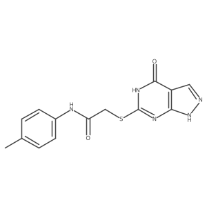 2-((4-oxo-4,5-dihydro-1H-pyrazolo[3,4-d]pyrimidin-6-yl)thio)-N-(p-tolyl)acetamide Structure