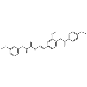 2-methoxy-4-((E)-{[(3-methoxyanilino)(oxo)acetyl]hydrazono}methyl)phenyl 4-methoxybenzoate Structure