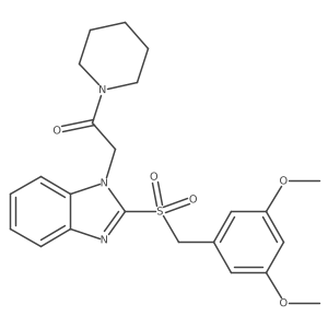 2-(2-((3,5-dimethoxybenzyl)sulfonyl)-1H-benzo[d]imidazol-1-yl)-1-(piperidin-1-yl)ethanone Structure