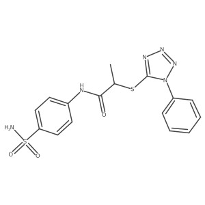 2-((1-phenyl-1H-tetrazol-5-yl)thio)-N-(4-sulfamoylphenyl)propanamide结构式