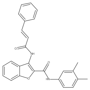 3-cinnamamido-N-(3,4-dimethylphenyl)benzofuran-2-carboxamide结构式