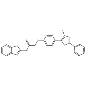 N-(benzo[d]thiazol-2-yl)-2-((6-(4-methyl-2-phenylthiazol-5-yl)pyridazin-3-yl)thio)acetamide Structure