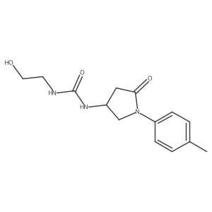 1-(2-Hydroxyethyl)-3-(5-oxo-1-(p-tolyl)pyrrolidin-3-yl)urea Structure