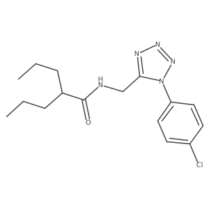 N-((1-(4-chlorophenyl)-1H-tetrazol-5-yl)methyl)-2-propylpentanamide结构式