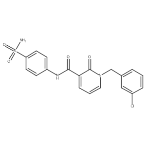 1-(3-chlorobenzyl)-2-oxo-N-(4-sulfamoylphenyl)-1,2-dihydropyridine-3-carboxamide结构式