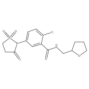 2-chloro-5-(1,1-dioxido-3-oxoisothiazolidin-2-yl)-N-((tetrahydrofuran-2-yl)methyl)benzamide结构式