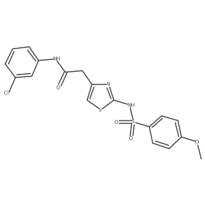 N-(3-chlorophenyl)-2-(2-(4-methoxyphenylsulfonamido)thiazol-4-yl)acetamide Structure