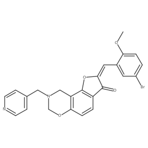 (Z)-2-(5-bromo-2-methoxybenzylidene)-8-(pyridin-4-ylmethyl)-8,9-dihydro-2H-benzofuro[7,6-e][1,3]oxazin-3(7H)-one结构式