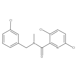 3,6-dichloro-N-[(3-chlorophenyl)methyl]-N-methylpyridine-2-carboxamide结构式