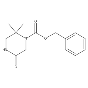2,2-Dimethyl-5-oxo-1-piperazinecarboxylic acid phenylmethyl ester Structure