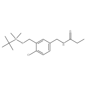 N-(3-(tert-butyldimethylsilanyloxymethyl)-4-chlorobenzyl)propionamide Structure