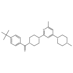 2-[4-(4-Tert-butylbenzoyl)piperazin-1-yl]-4-methyl-6-(4-methylpiperazin-1-yl)pyrimidine结构式