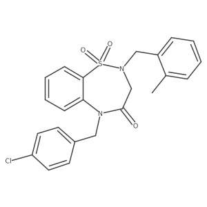 5-(4-chlorobenzyl)-2-(2-methylbenzyl)-2,3-dihydrobenzo[f][1,2,5]thiadiazepin-4(5H)-one 1,1-dioxide结构式