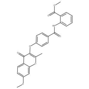 methyl 2-(4-((7-methoxy-2-methyl-4-oxo-4H-chromen-3-yl)oxy)benzamido)benzoate Structure