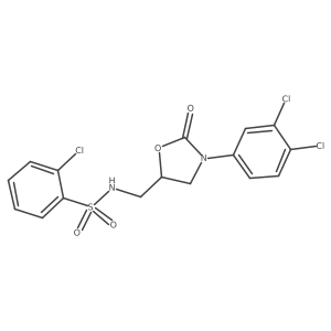 2-chloro-N-((3-(3,4-dichlorophenyl)-2-oxooxazolidin-5-yl)methyl)benzenesulfonamide Structure