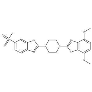 4,7-Dimethoxy-2-(4-(6-(methylsulfonyl)benzo[d]thiazol-2-yl)piperazin-1-yl)benzo[d]thiazole Structure