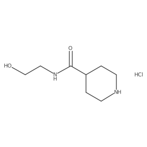 N-(2-hydroxyethyl)piperidine-4-carboxamide hydrochloride结构式