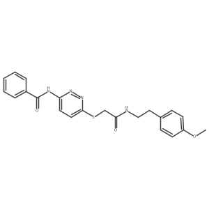 N-(6-((2-((4-methoxyphenethyl)amino)-2-oxoethyl)thio)pyridazin-3-yl)benzamide Structure