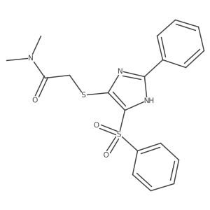 N,N-dimethyl-2-((2-phenyl-4-(phenylsulfonyl)-1H-imidazol-5-yl)thio)acetamide结构式