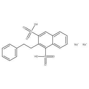 Naphthalenedisulfonic acid, 2-(2-phenylethyl)-, disodium salt Structure