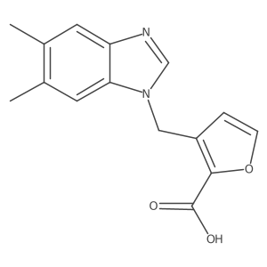 3-[(5,6-dimethyl-1H-1,3-benzodiazol-1-yl)methyl]furan-2-carboxylic acid结构式