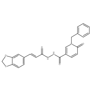 O=C(C=Cc1ccc2c(c1)OCO2)NNC(=O)c1ccc(=O)n(Cc2ccccc2)c1结构式