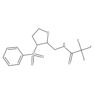 2,2,2-trifluoro-N-((3-(phenylsulfonyl)oxazolidin-2-yl)methyl)acetamide Structure