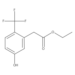 (5-Hydroxy-2-trifluoromethyl-phenyl)-acetic acid ethyl ester Structure