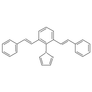 1-[2-[(E)-2-phenylethenyl]-6-(2-phenylethenyl)phenyl]pyrazole Structure