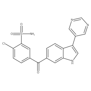 2-Chloro-5-(3-pyrimidin-5-yl-1h-indole-6-carbonyl)-benzenesulfonamide Structure