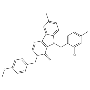 5-(2-chloro-4-fluorobenzyl)-3-(4-methoxybenzyl)-8-methyl-3H-pyrimido[5,4-b]indol-4(5H)-one Structure